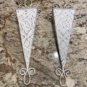 Shabby Chic Design Metal flower Cone Wall planters